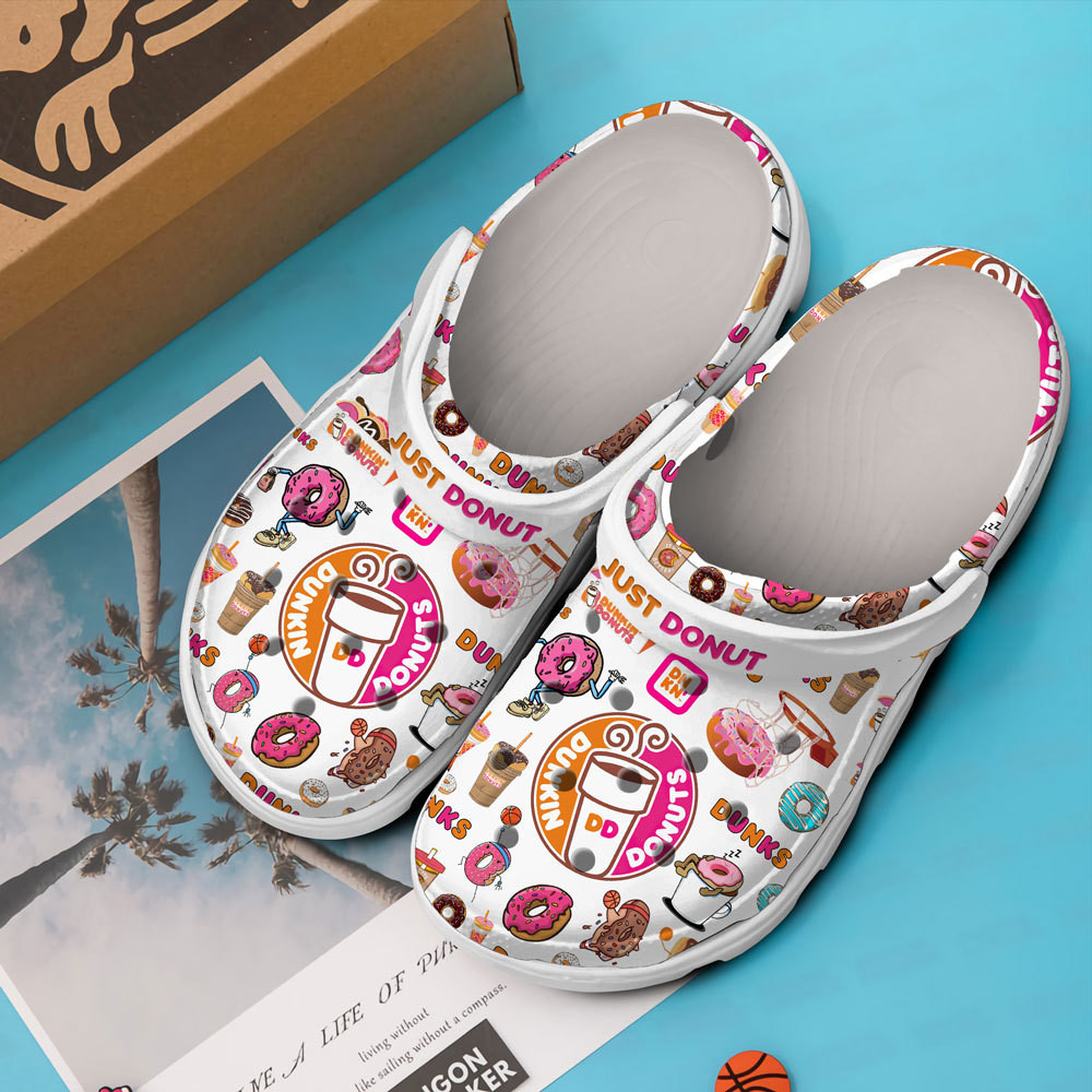 Merchidea Dunkin Donuts Crocs Crocband Clogs Shoes For Men Women and Kids