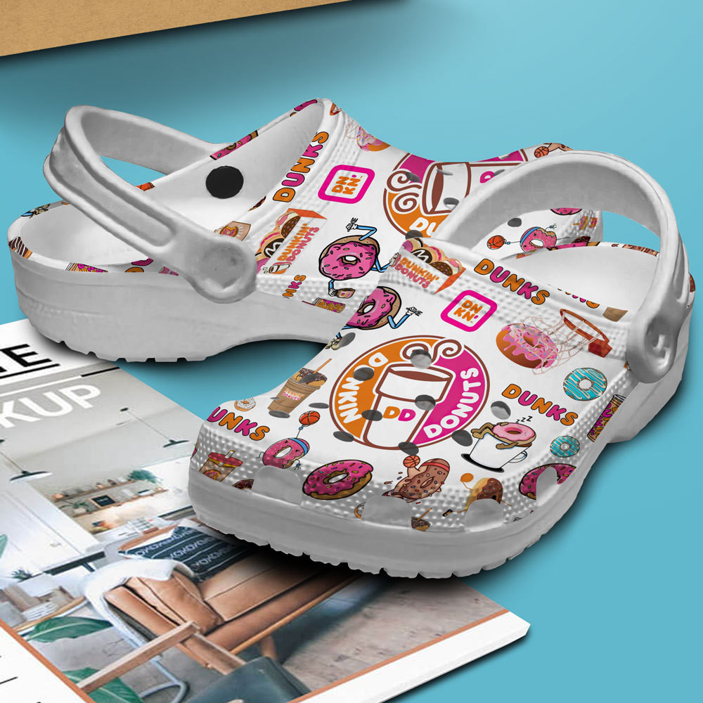 Merchidea Dunkin Donuts Crocs Crocband Clogs Shoes For Men Women and Kids