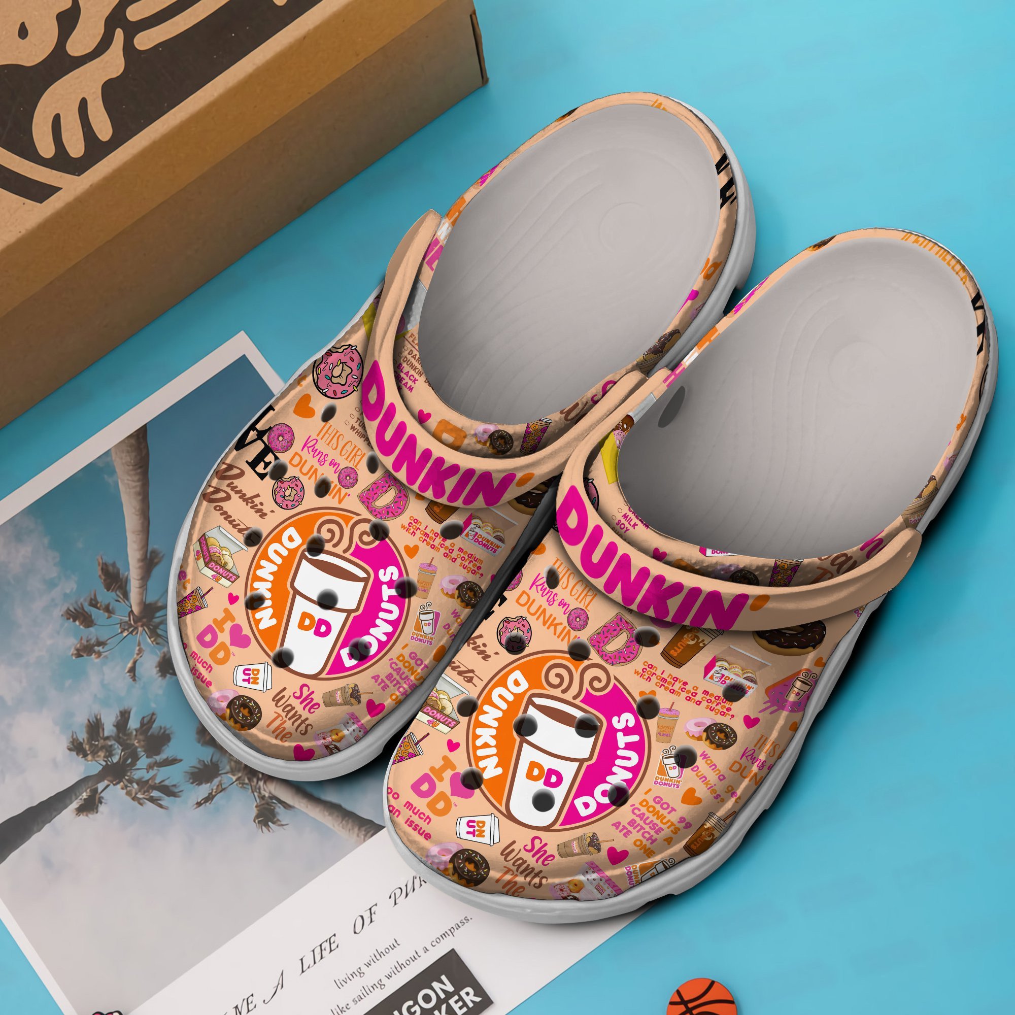 Merchidea Dunkin Donuts Drink Crocs Crocband Clogs Shoes Comfortable For Men Women and Kids