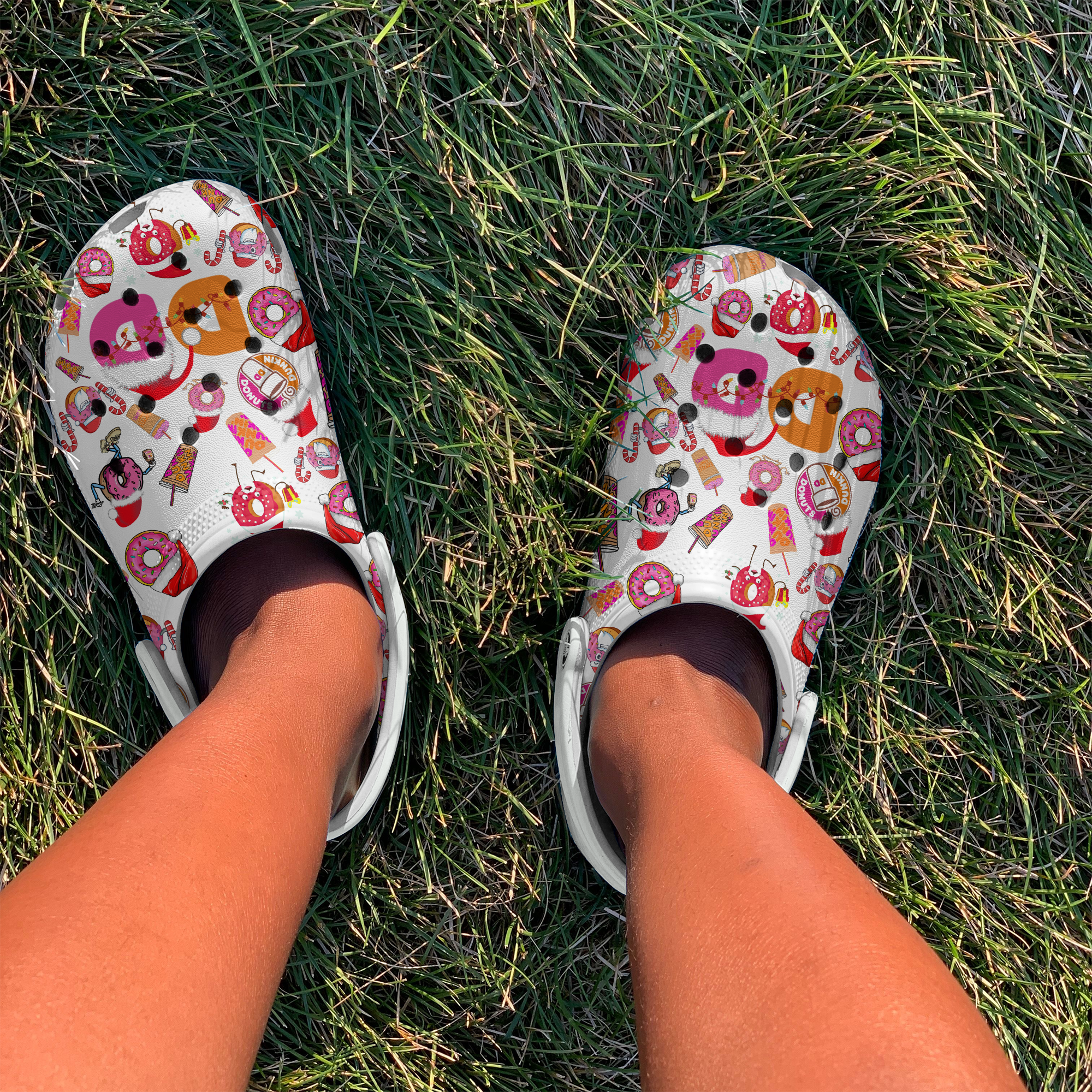 Merchidea Dunkin Donuts Food Crocs Crocband Clogs Shoes Comfortable For Men Women and Kids