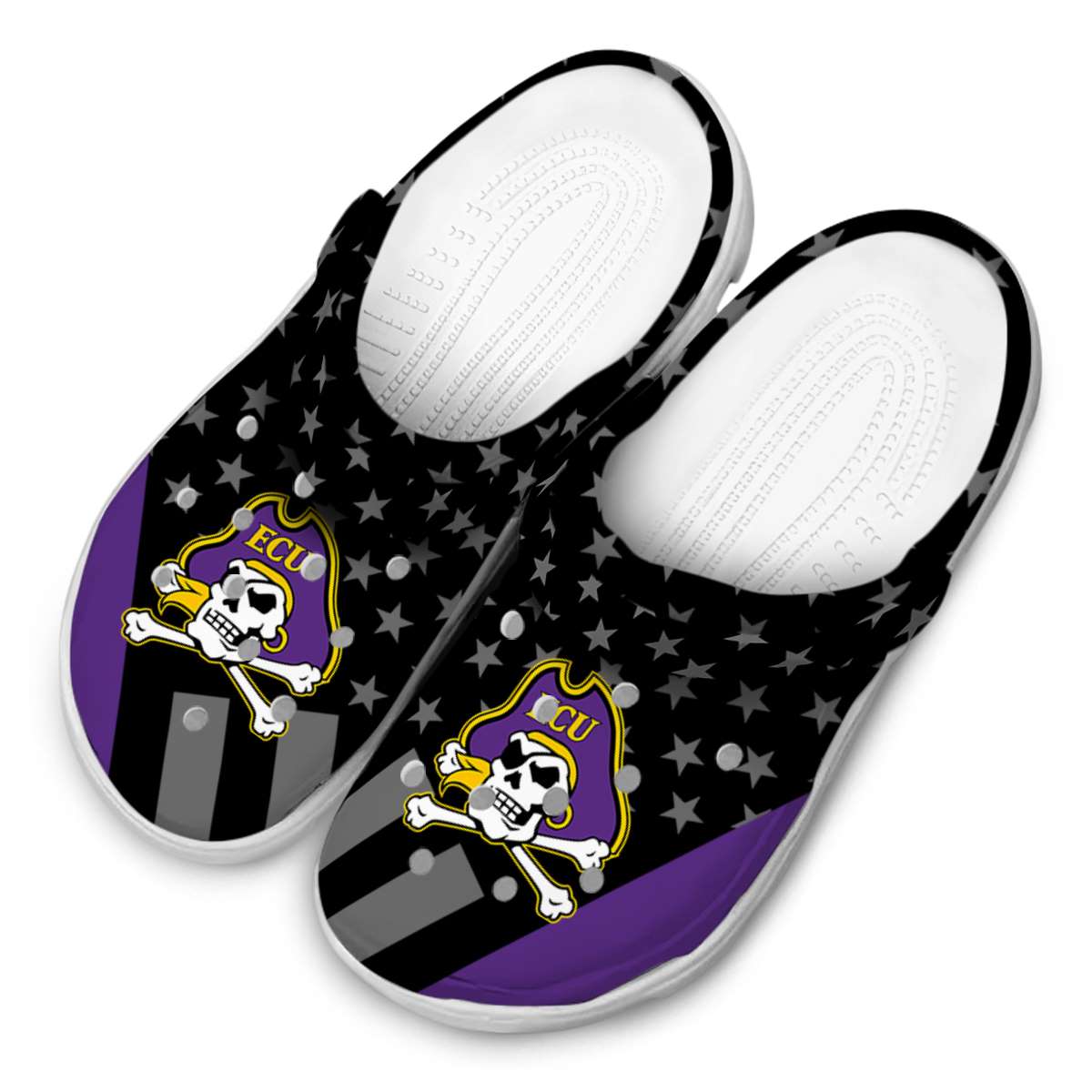 Merchidea East Carolina Pirates NCAA Sport Crocs Crocband Clogs Shoes Comfortable For Men Women and Kids