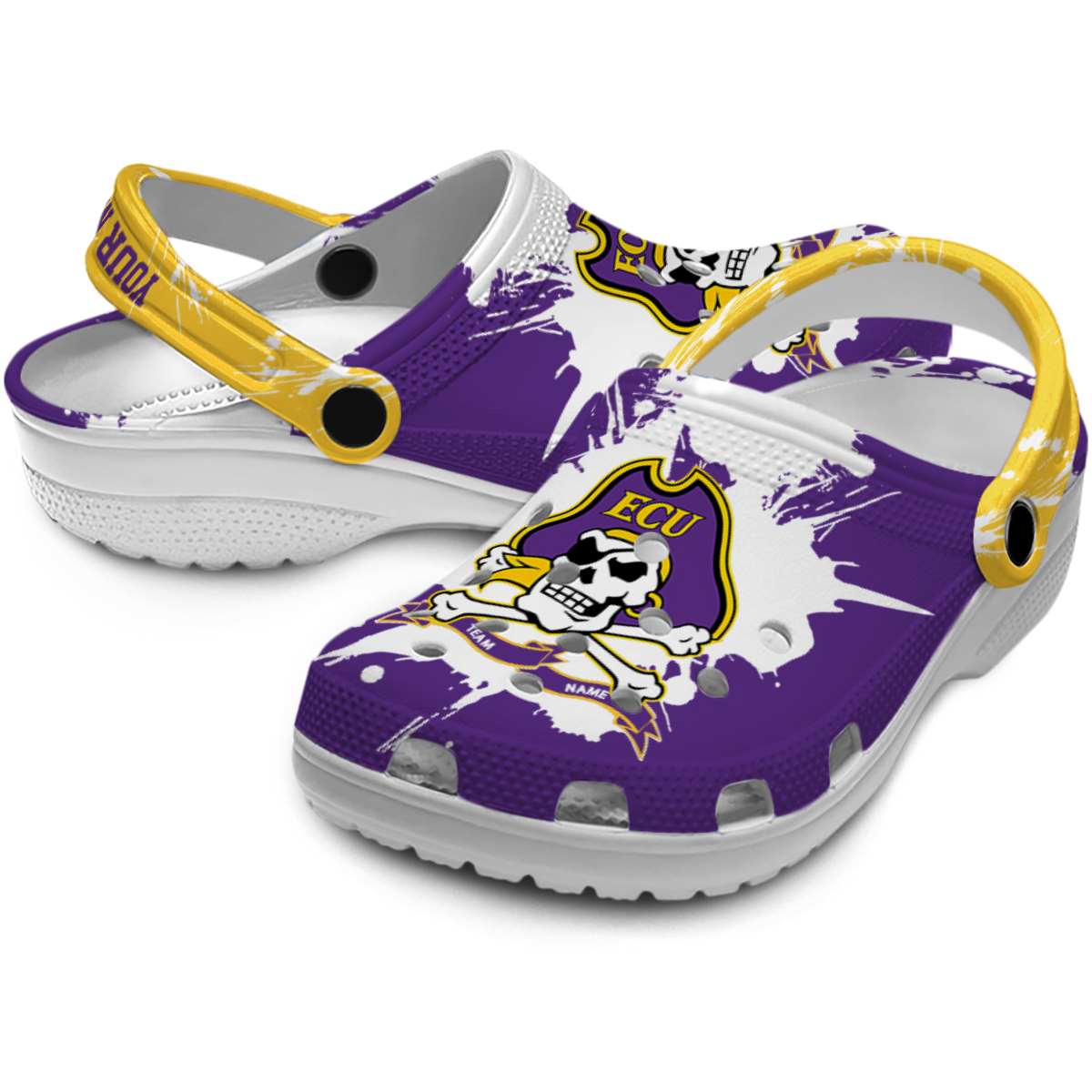 Merchidea East Carolina Pirates NCAA Sport Crocs Crocband Clogs Shoes Comfortable For Men Women and Kids