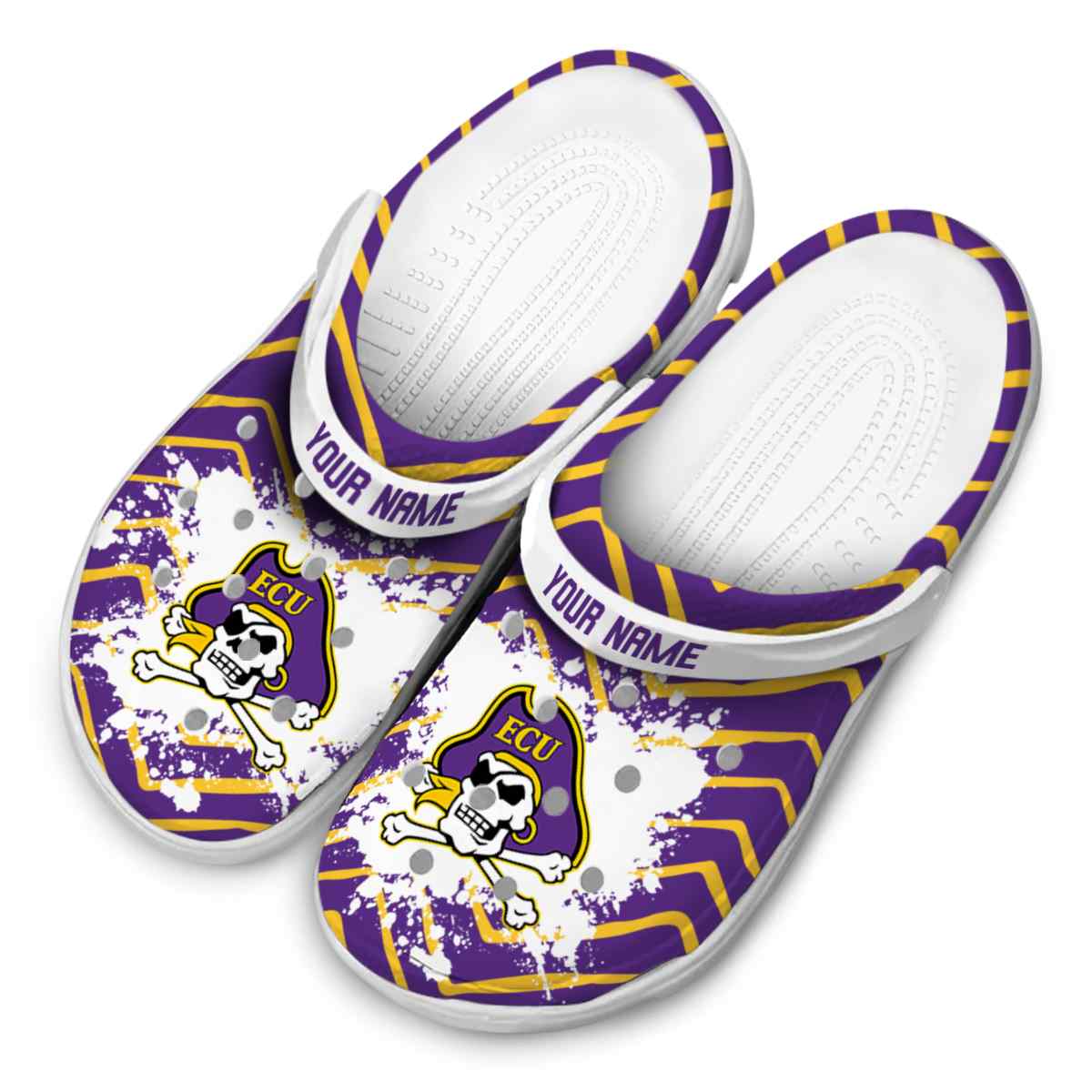 Merchidea East Carolina Pirates NCAA Sport Crocs Crocband Clogs Shoes Comfortable For Men Women and Kids