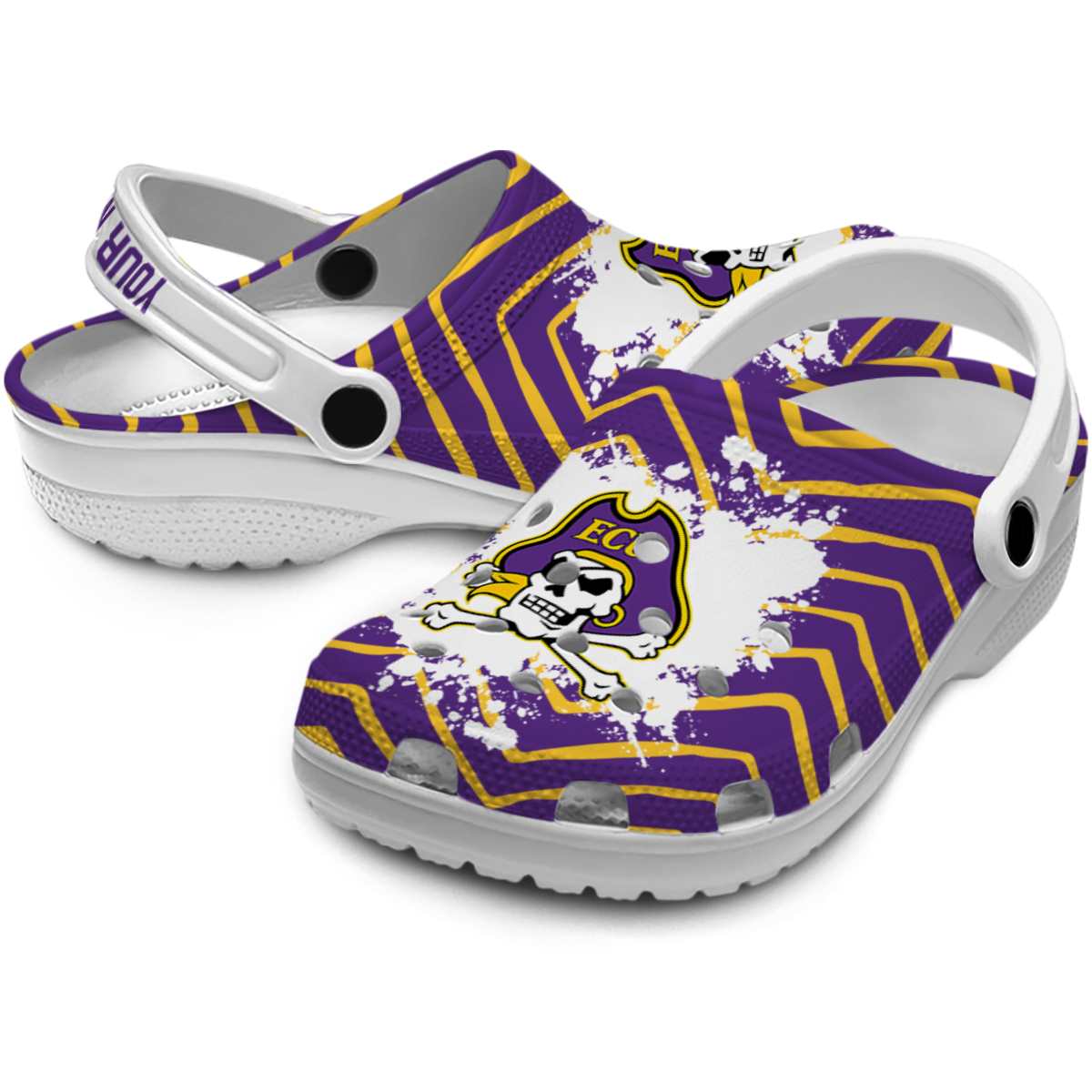 Merchidea East Carolina Pirates NCAA Sport Crocs Crocband Clogs Shoes Comfortable For Men Women and Kids