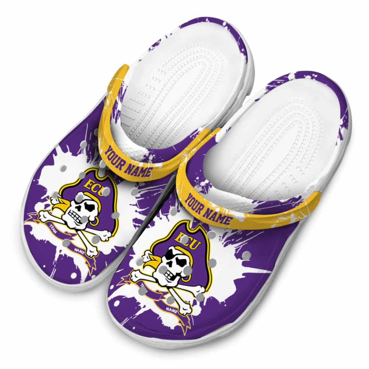 Merchidea East Carolina Pirates NCAA Sport Crocs Crocband Clogs Shoes Comfortable For Men Women and Kids