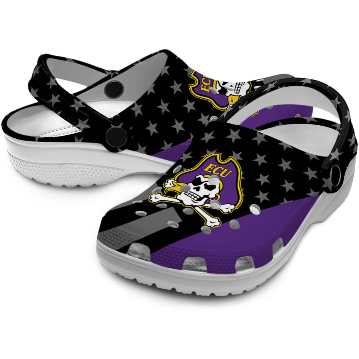 Merchidea East Carolina Pirates NCAA Sport Crocs Crocband Clogs Shoes Comfortable For Men Women and Kids