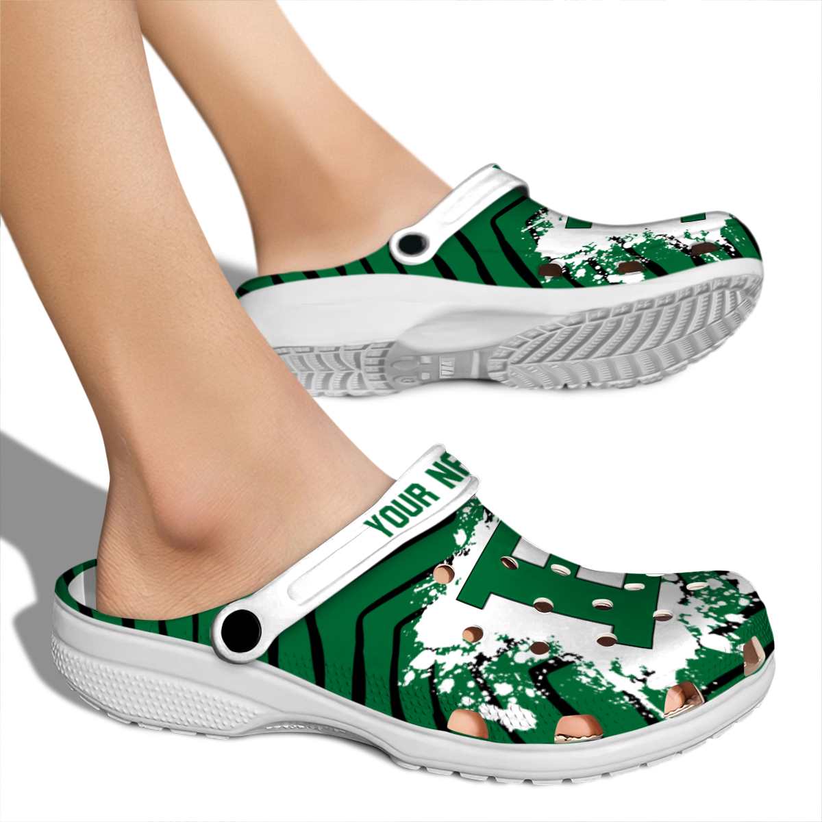 Merchidea Eastern Michigan Eagles NCAA Sport Crocs Crocband Clogs Shoes Comfortable For Men Women and Kids
