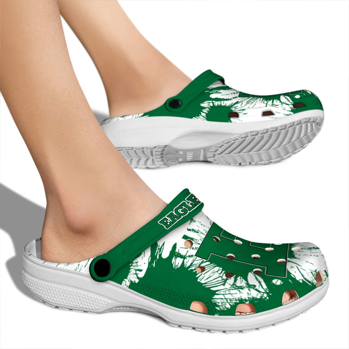 Merchidea Eastern Michigan Eagles NCAA Sport Crocs Crocband Clogs Shoes Comfortable For Men Women and Kids