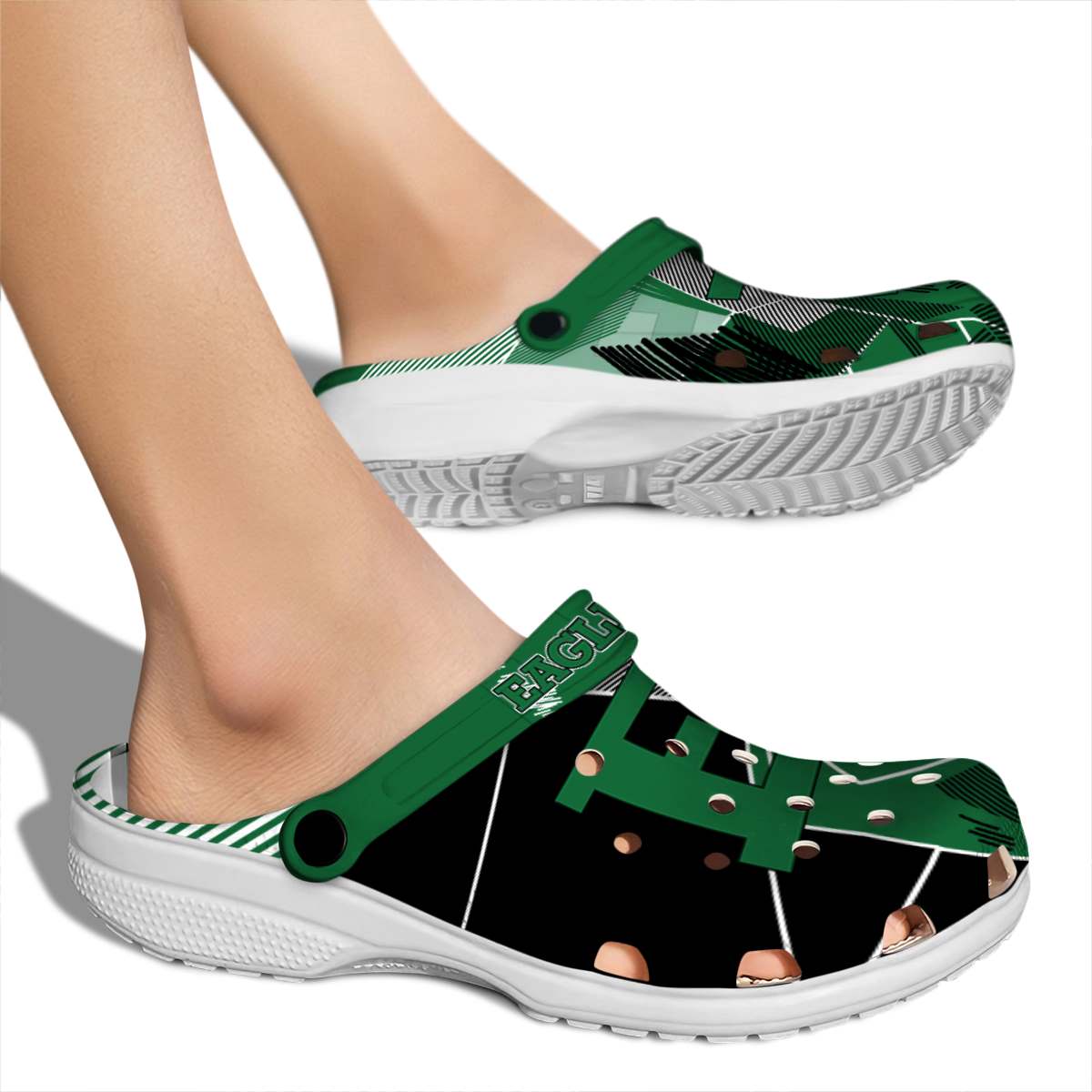 Merchidea Eastern Michigan Eagles NCAA Sport Crocs Crocband Clogs Shoes Comfortable For Men Women and Kids