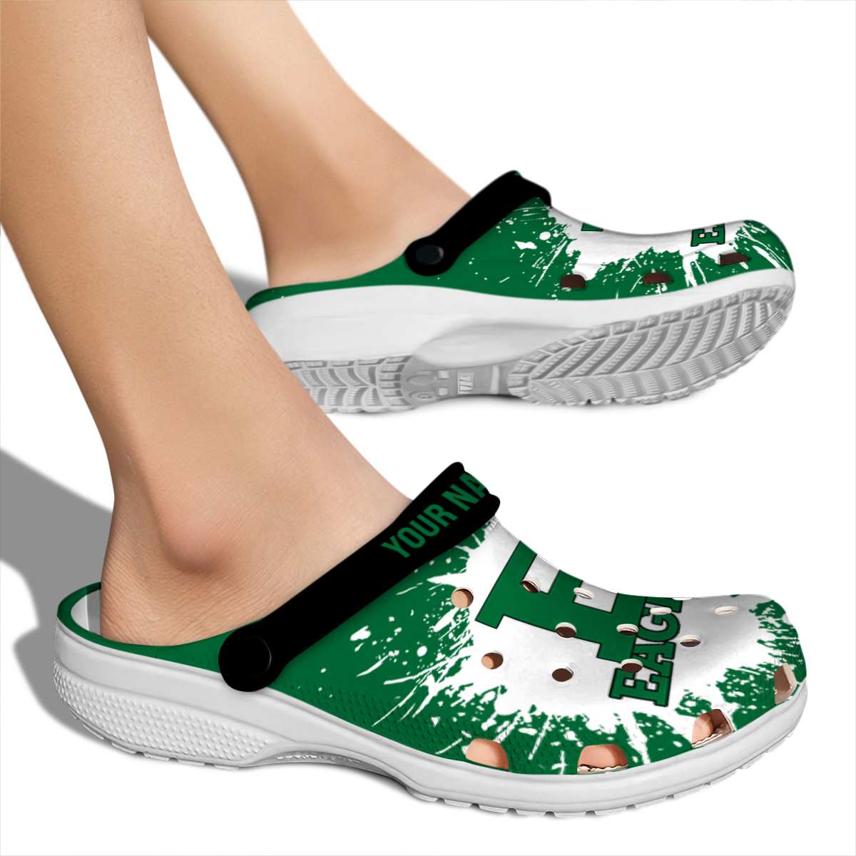 Merchidea Eastern Michigan Eagles NCAA Sport Crocs Crocband Clogs Shoes Comfortable For Men Women and Kids