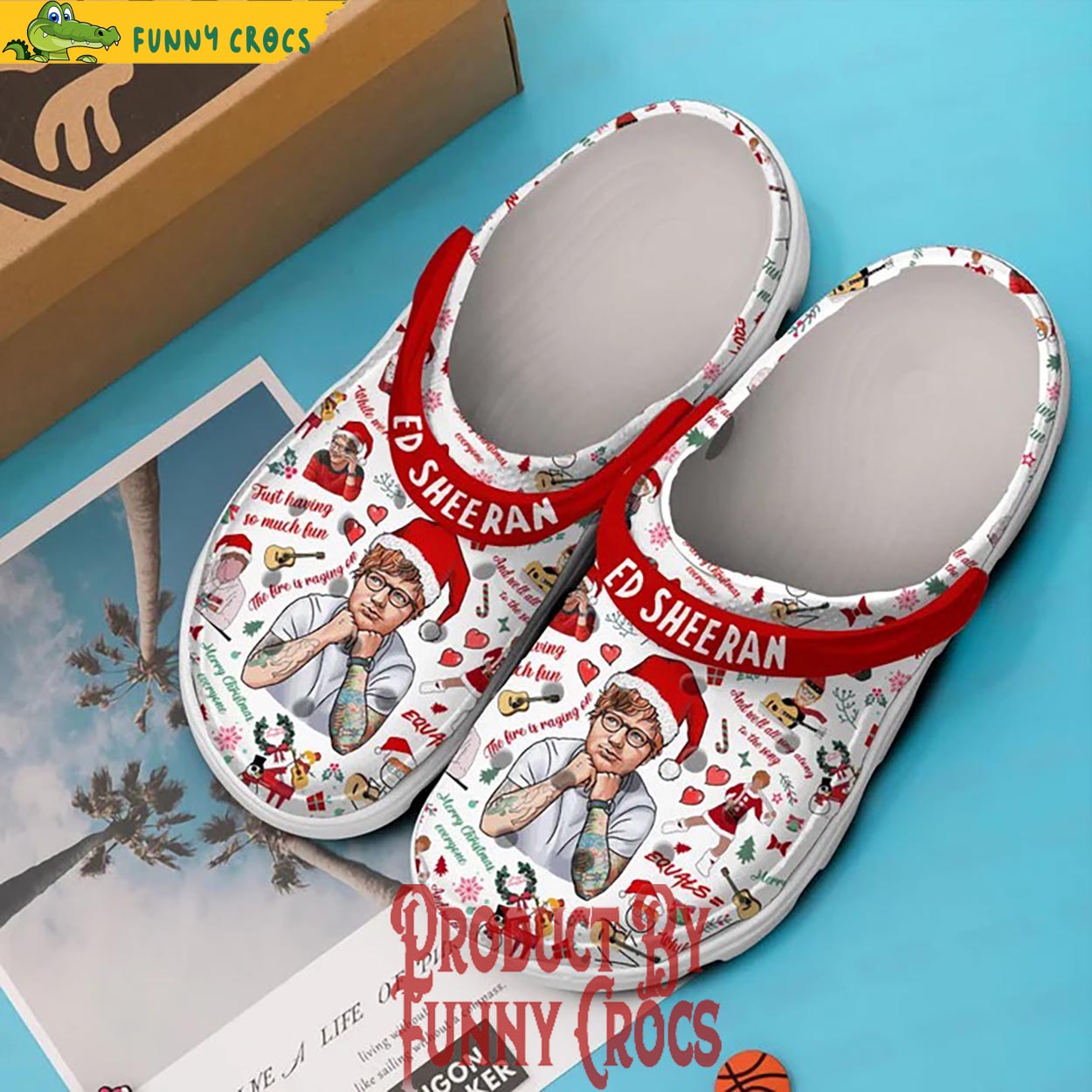 Merchidea Ed Sheeran Music Christmas Crocs Crocband Clogs Shoes Comfortable For Men Women and Kids