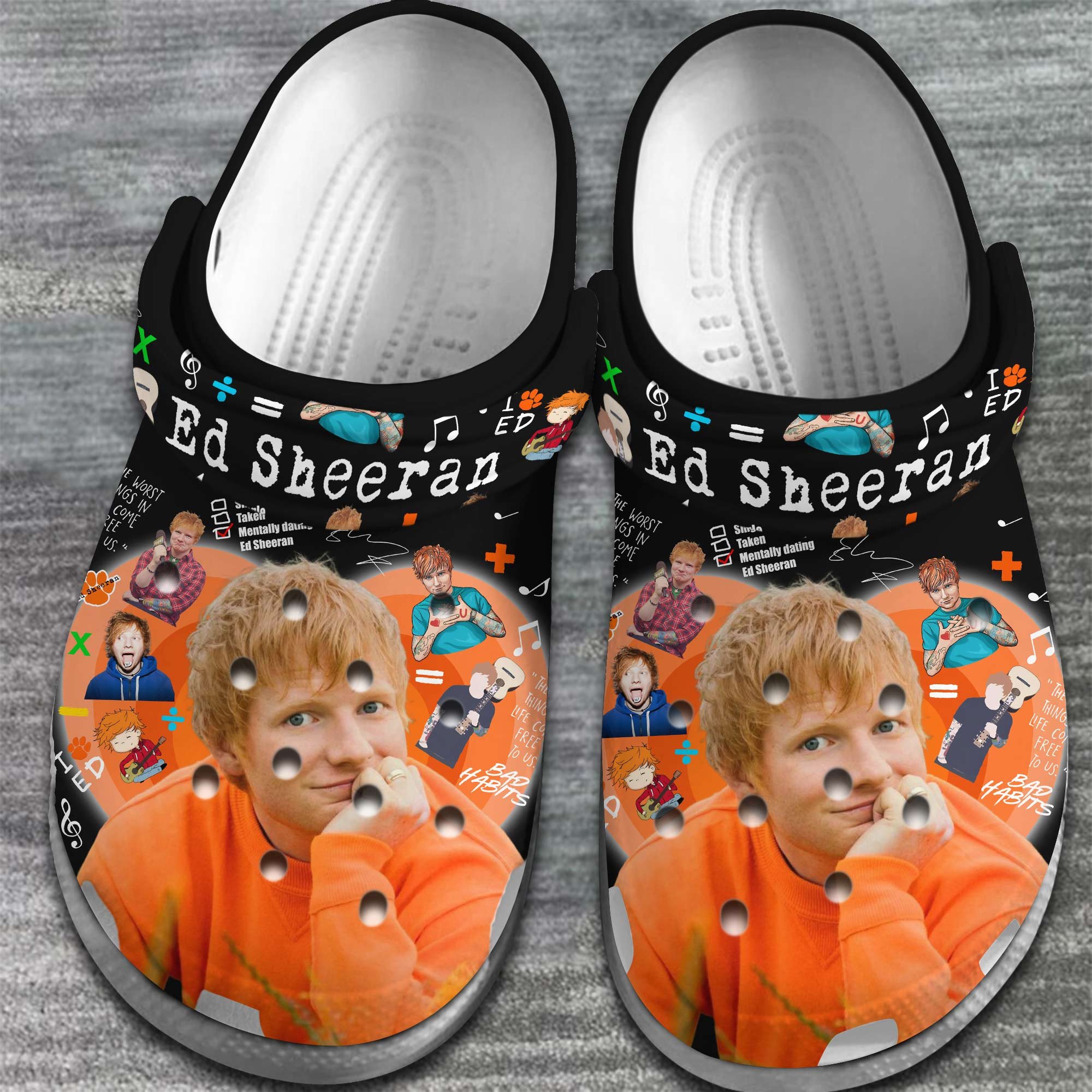 Merchidea Ed Sheeran Singer Music Crocs Crocband Clogs Shoes Comfortable For Men Women and Kids