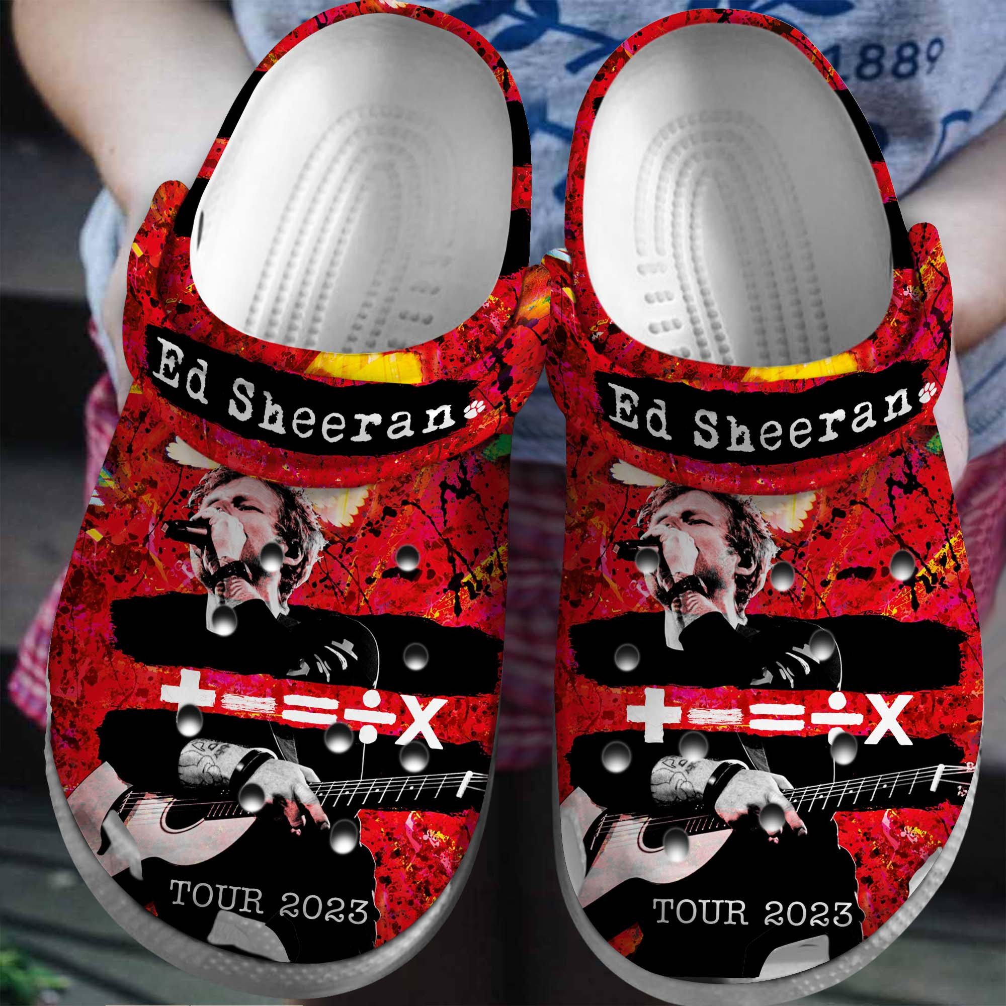 Merchidea Ed Sheeran Singer Music Crocs Crocband Clogs Shoes Comfortable For Men Women and Kids