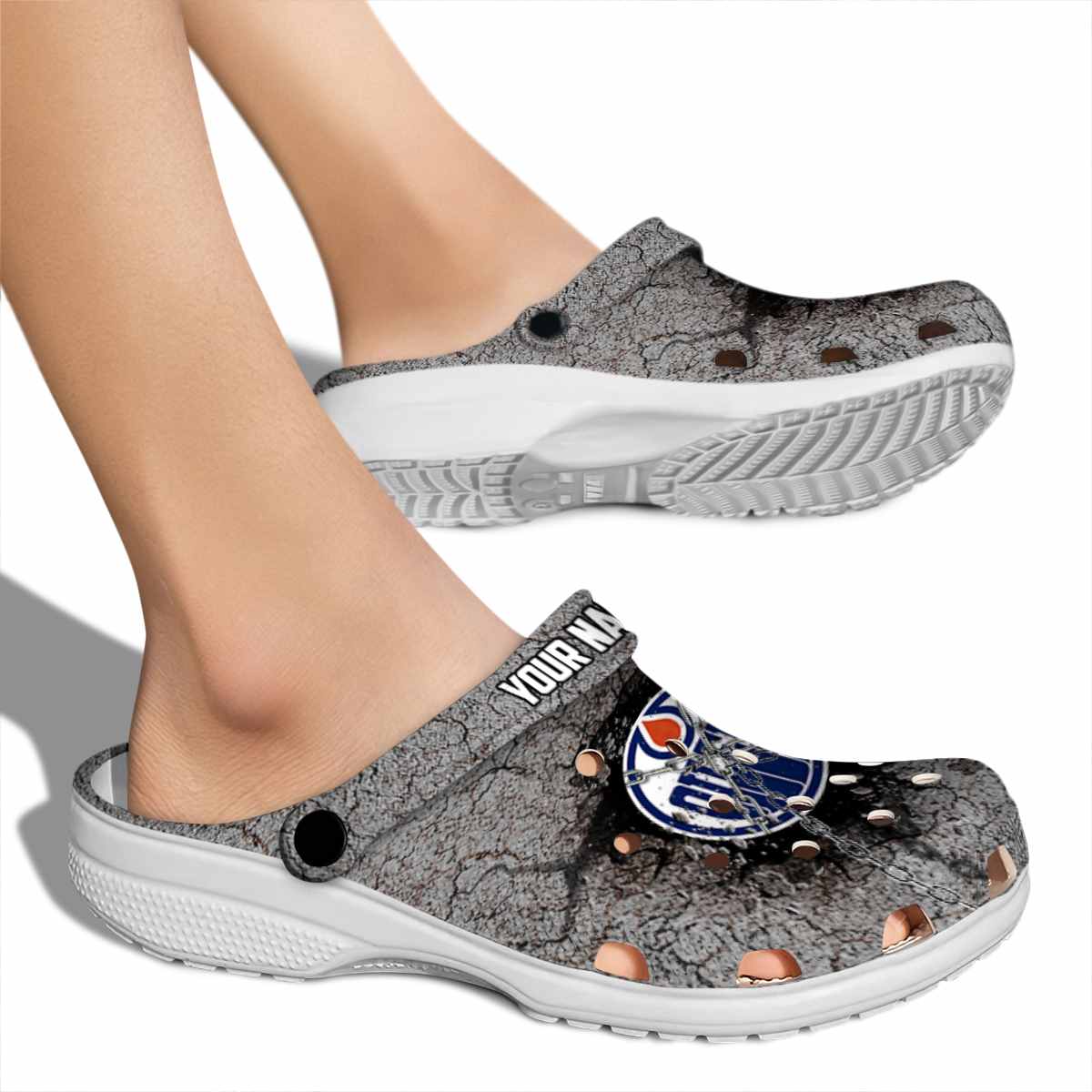 Merchidea Edmonton Oilers NHL Sport Crocs Crocband Clogs Shoes Comfortable For Men Women and Kids