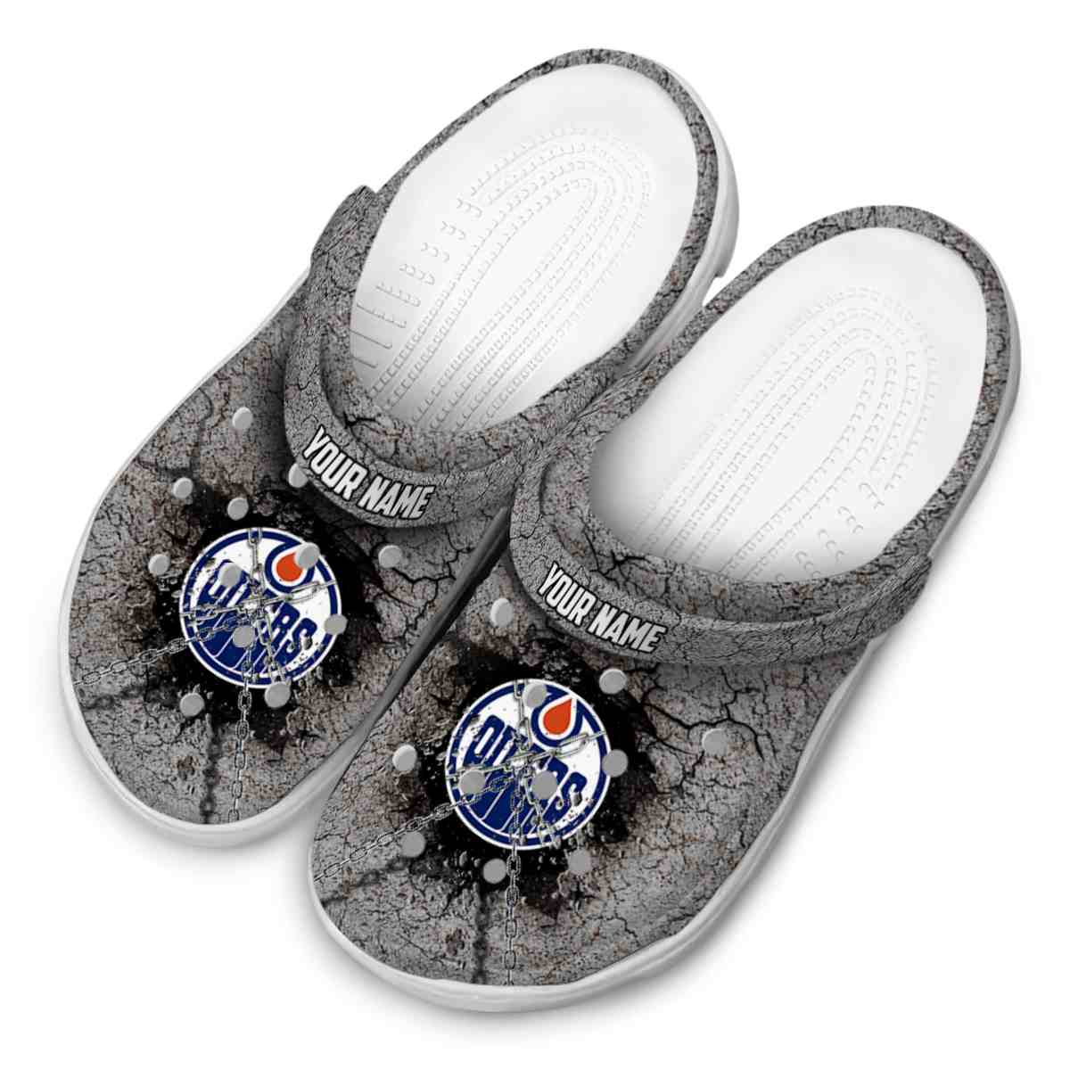 Merchidea Edmonton Oilers NHL Sport Crocs Crocband Clogs Shoes Comfortable For Men Women and Kids