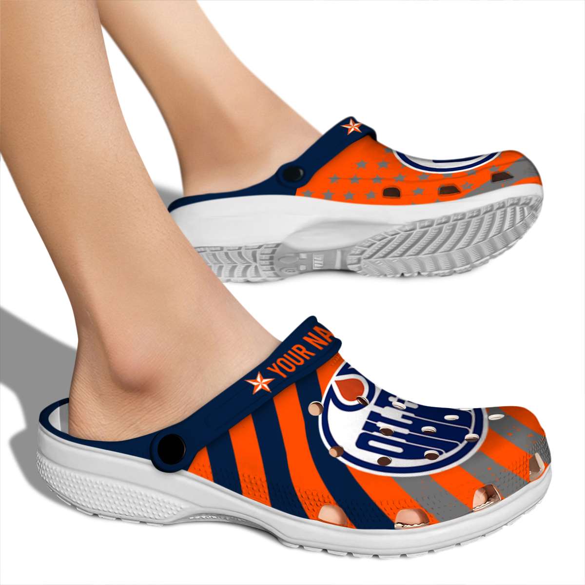 Merchidea Edmonton Oilers NHL Sport Crocs Crocband Clogs Shoes Comfortable For Men Women and Kids