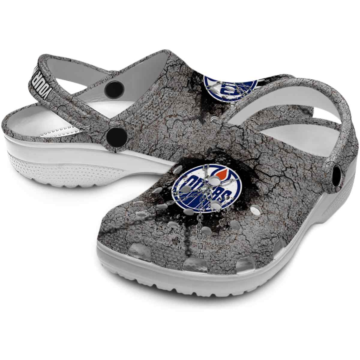 Merchidea Edmonton Oilers NHL Sport Crocs Crocband Clogs Shoes Comfortable For Men Women and Kids