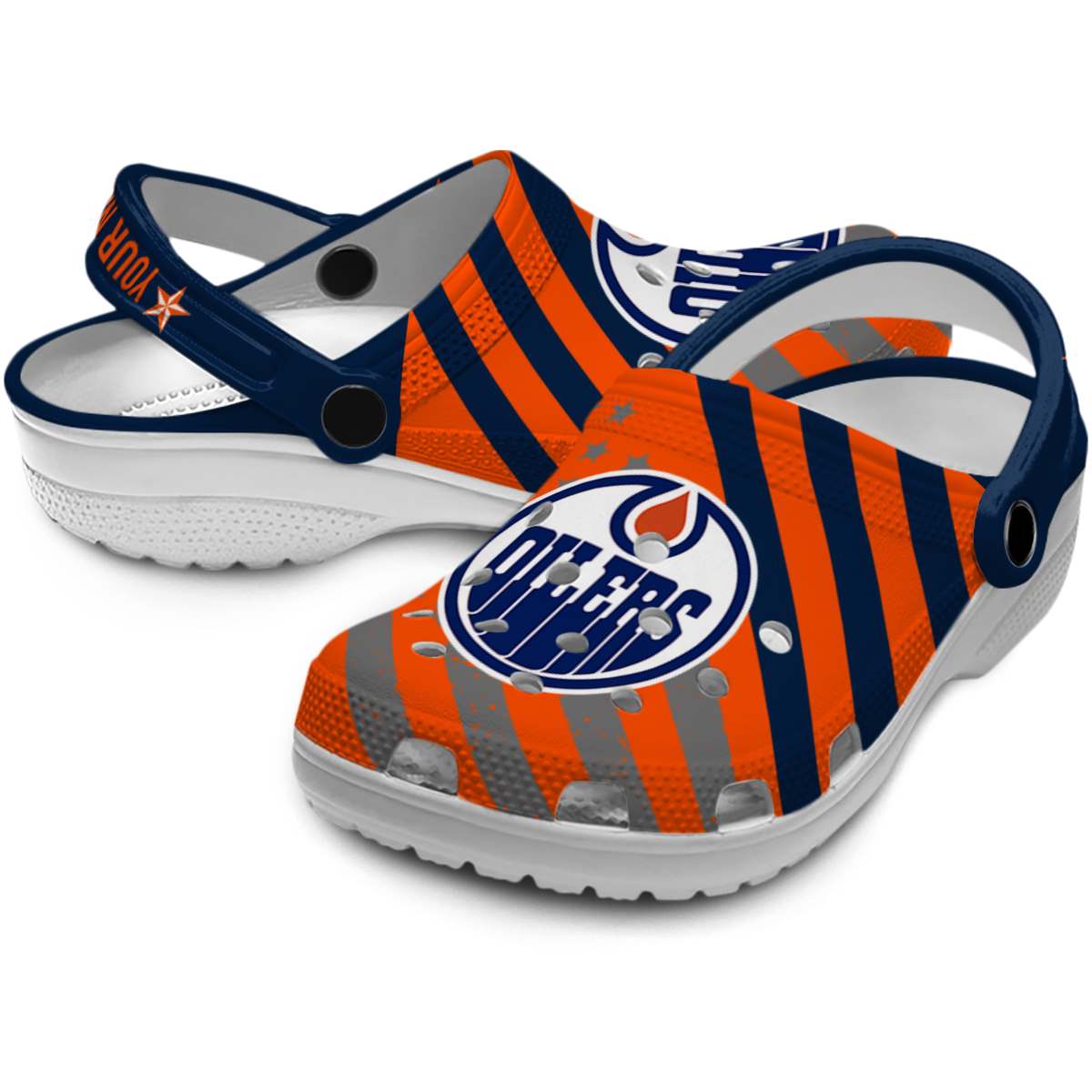 Merchidea Edmonton Oilers NHL Sport Crocs Crocband Clogs Shoes Comfortable For Men Women and Kids