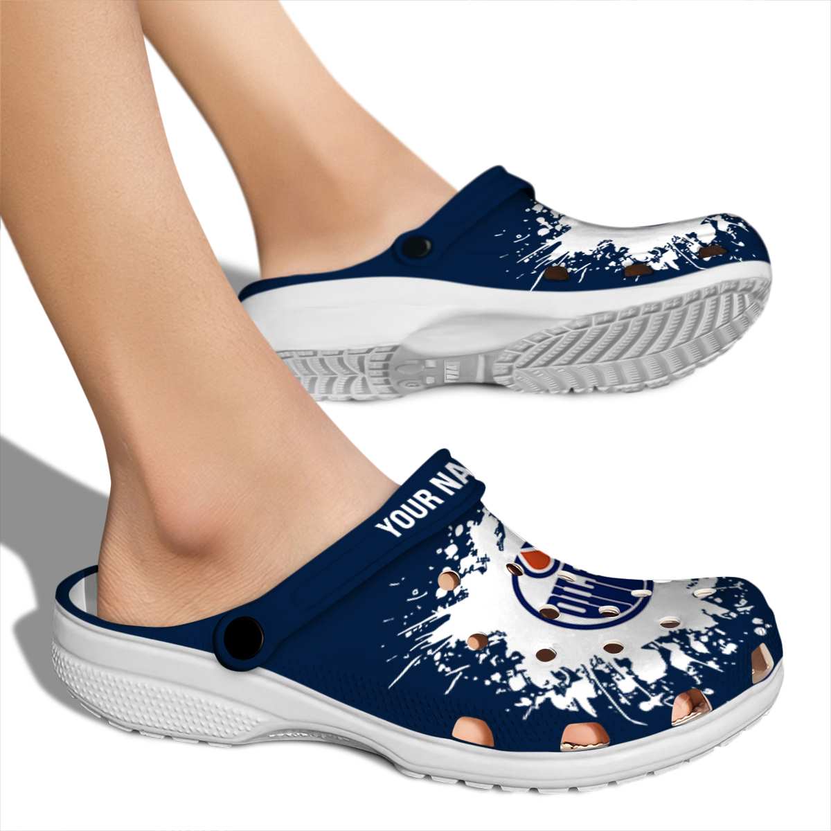 Merchidea Edmonton Oilers NHL Sport Crocs Crocband Clogs Shoes Comfortable For Men Women and Kids