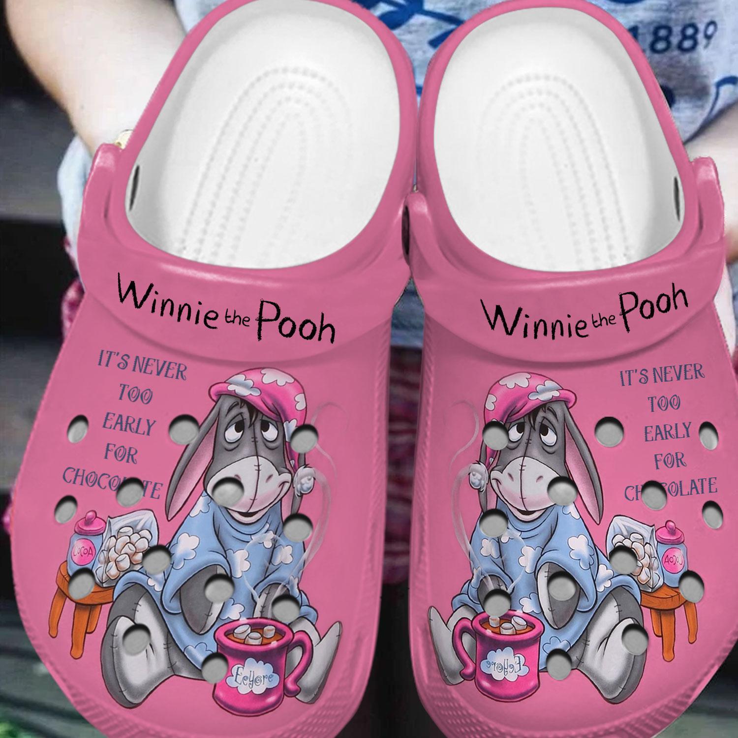 Merchidea Eeyore Winnie The Pooh Cartoon Crocs Crocband Clogs Shoes Comfortable For Men Women and Kids