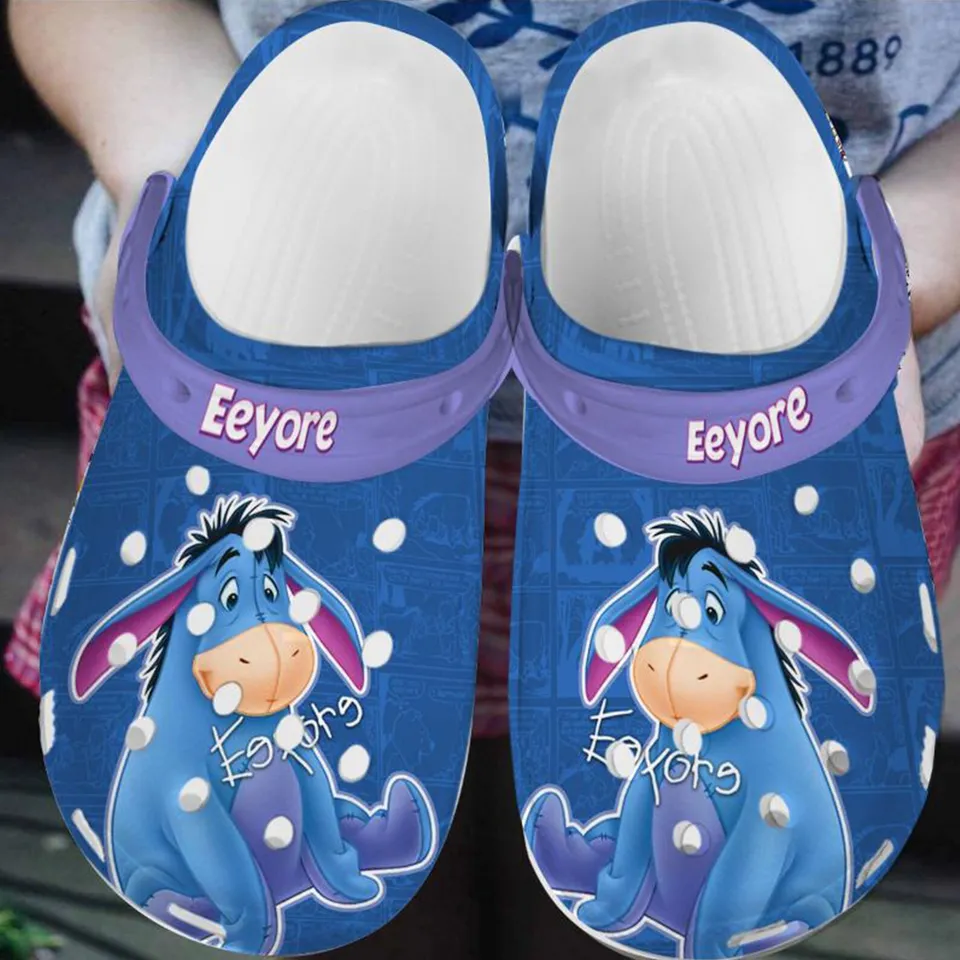 Merchidea Eeyore Winnie The Pooh Cartoon Crocs Crocband Clogs Shoes Comfortable For Men Women and Kids