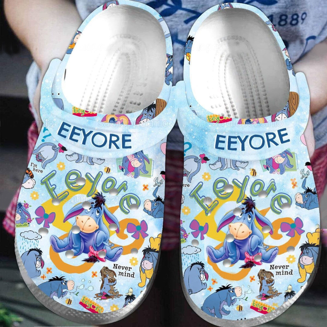 Merchidea Eeyore Winnie The Pooh Cartoon Crocs Crocband Clogs Shoes Comfortable For Men Women and Kids