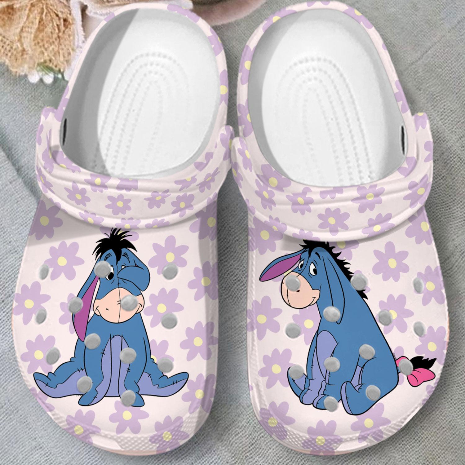 Merchidea Eeyore Winnie The Pooh Cartoon Crocs Crocband Clogs Shoes Comfortable For Men Women and Kids