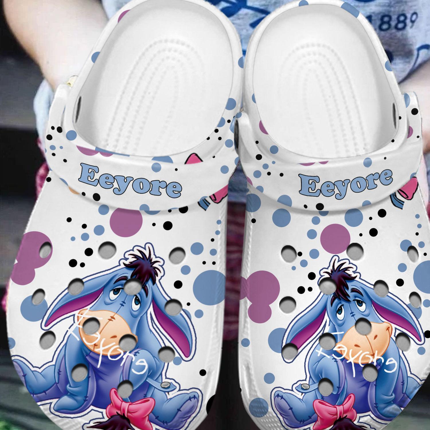 Merchidea Eeyore Winnie The Pooh Cartoon Crocs Crocband Clogs Shoes Comfortable For Men Women and Kids
