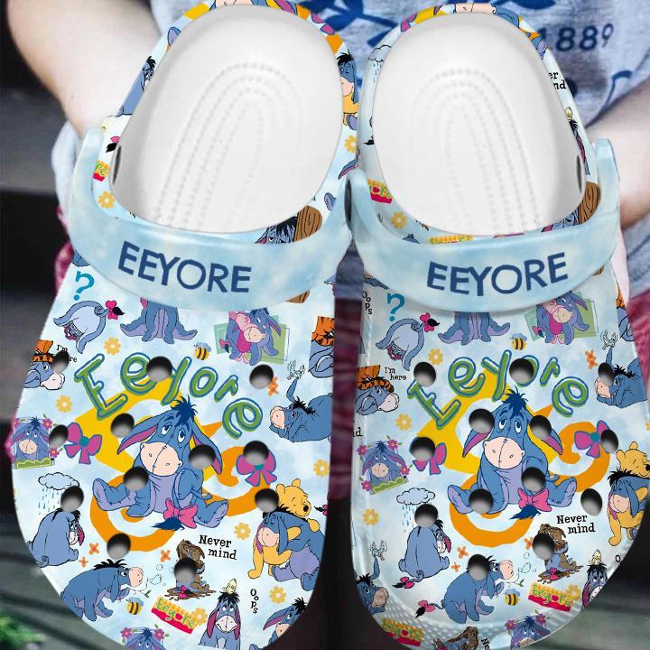 Merchidea Eeyore Winnie The Pooh Cartoon Crocs Crocband Clogs Shoes Comfortable For Men Women and Kids