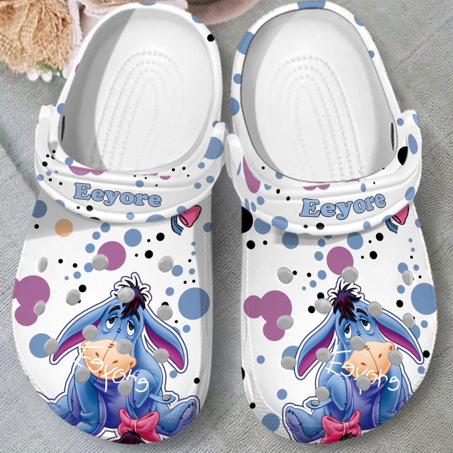 Merchidea Eeyore Winnie The Pooh Cartoon Crocs Crocband Clogs Shoes Comfortable For Men Women and Kids