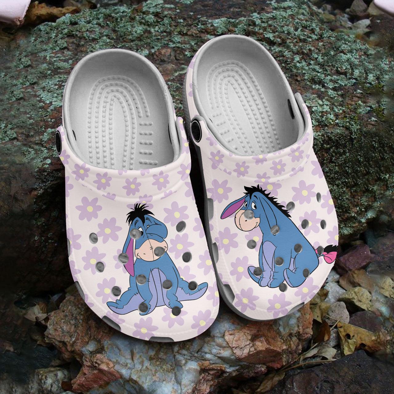 Merchidea Eeyore Winnie The Pooh Cartoon Crocs Crocband Clogs Shoes Comfortable For Men Women and Kids