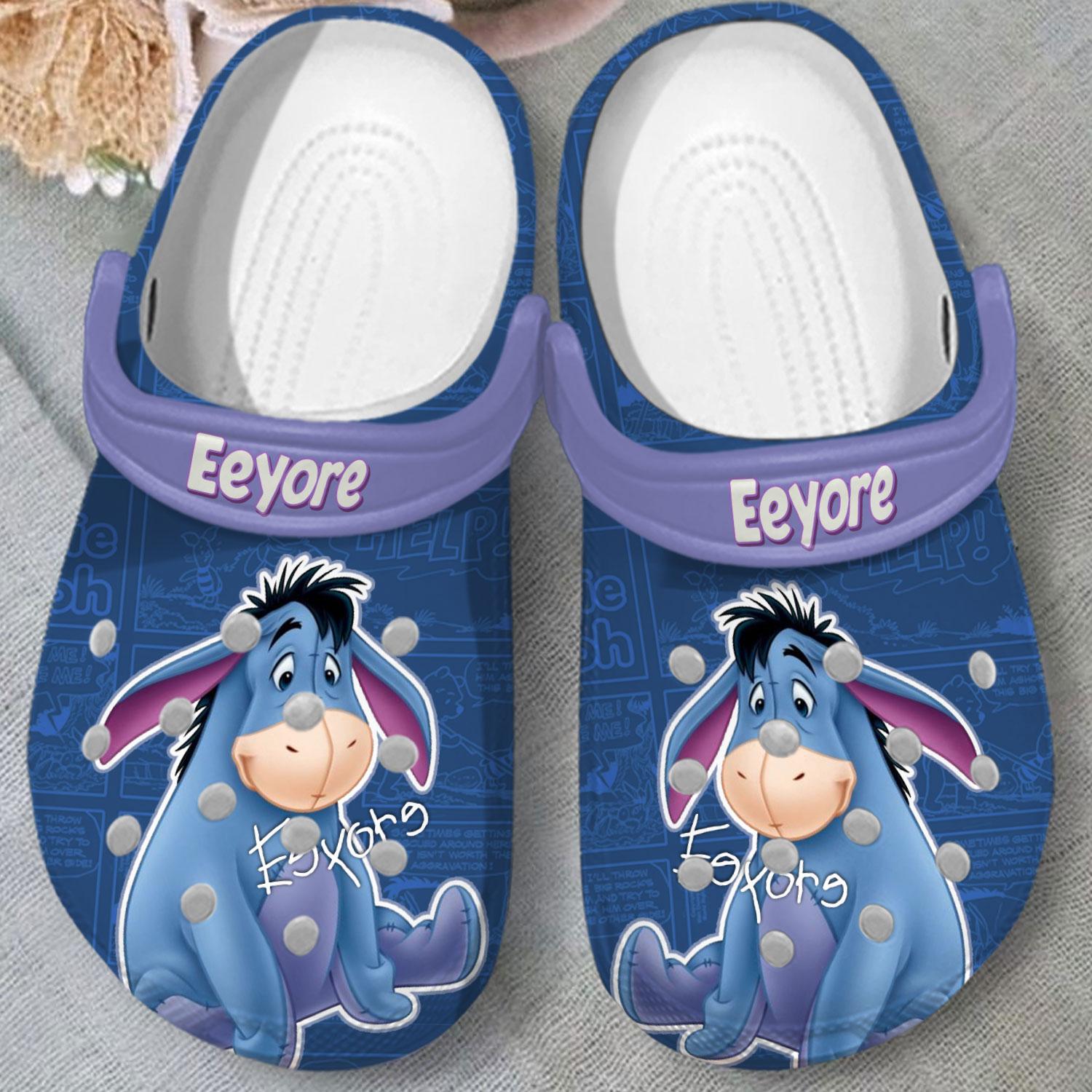 Merchidea Eeyore Winnie The Pooh Cartoon Crocs Crocband Clogs Shoes Comfortable For Men Women and Kids