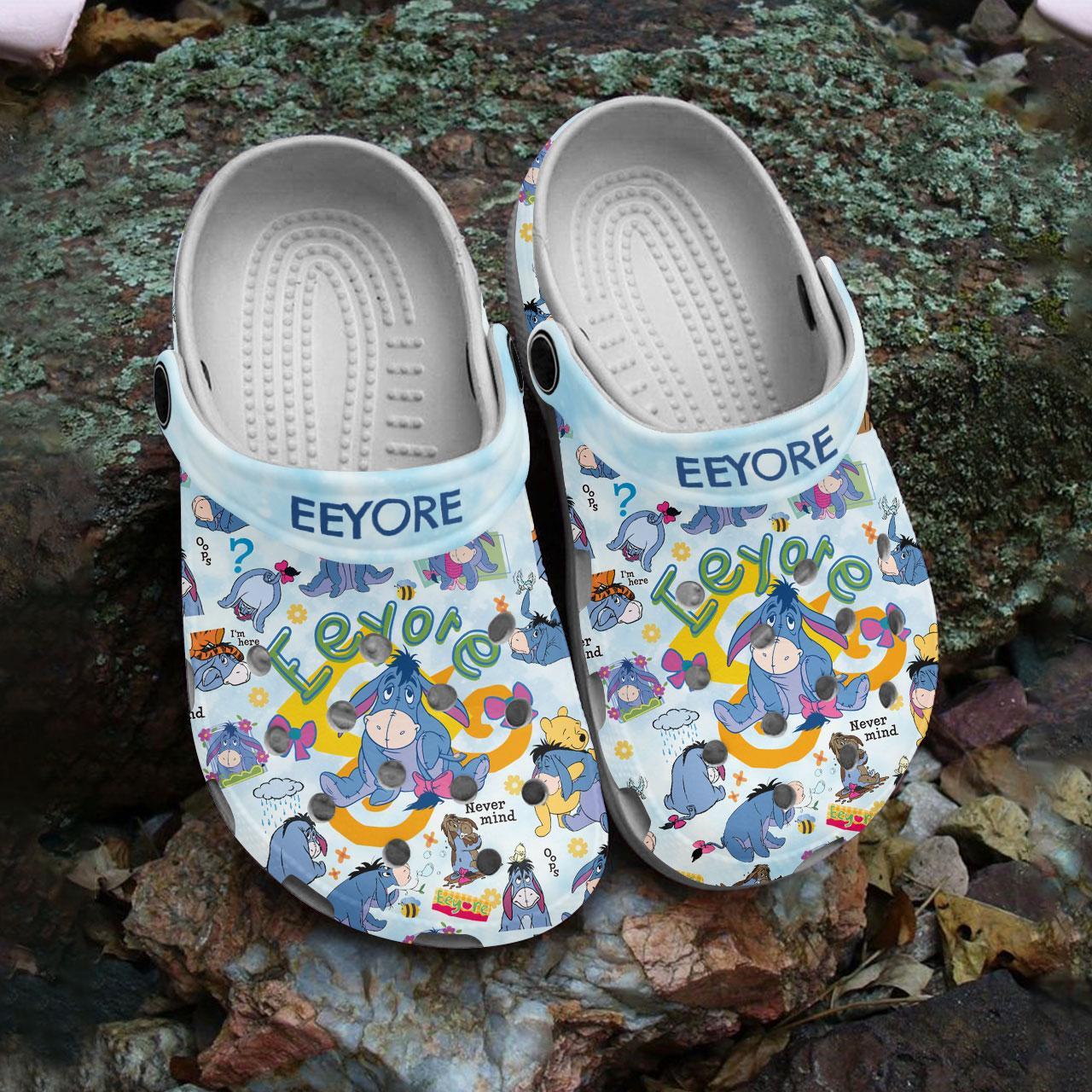 Merchidea Eeyore Winnie The Pooh Cartoon Crocs Crocband Clogs Shoes Comfortable For Men Women and Kids