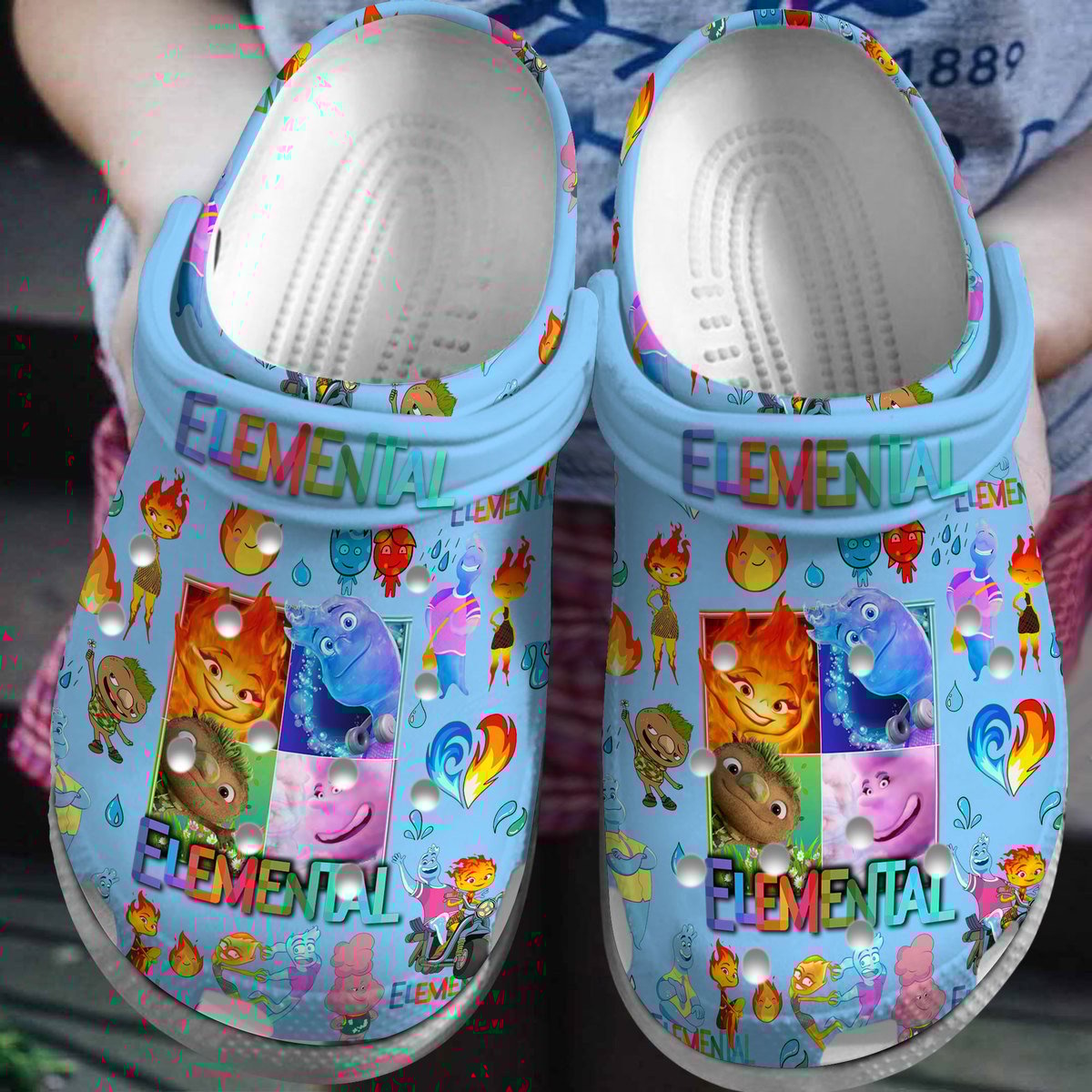 Merchidea Elemental Cartoon Crocs Crocband Clogs Shoes Comfortable For Men Women and Kids
