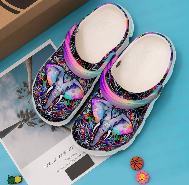 Merchidea Elephant Colorful Hippie Clog Shoes