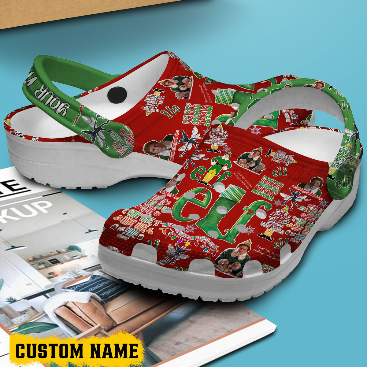 Merchidea Elf Movie Crocs Crocband Clogs Shoes Comfortable For Men Women and Kids