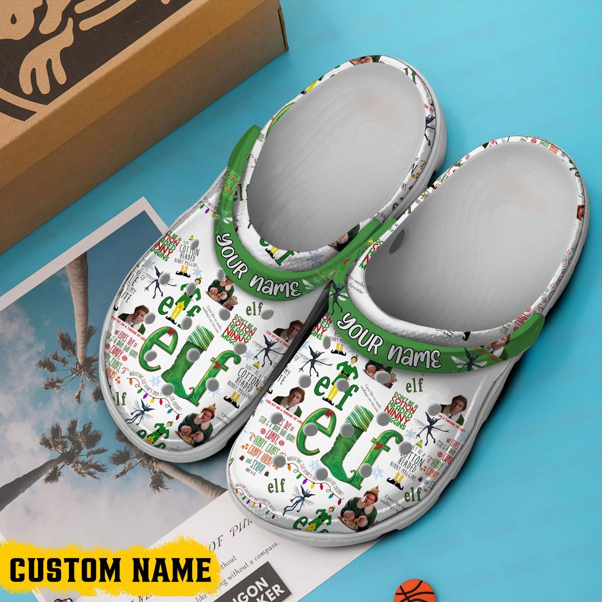 Merchidea Elf Movie Crocs Crocband Clogs Shoes Comfortable For Men Women and Kids