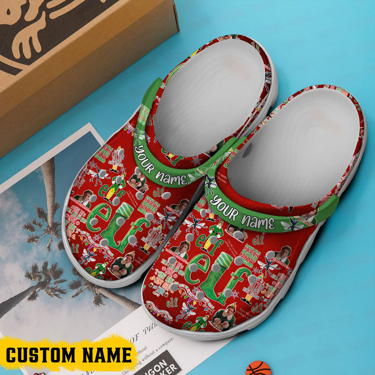 Merchidea Elf Movie Crocs Crocband Clogs Shoes Comfortable For Men Women and Kids