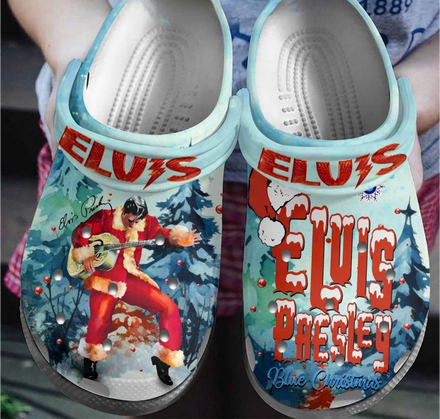 Merchidea Elvis Presley Music Christmas Crocs Crocband Clogs Shoes Comfortable For Men Women and Kids
