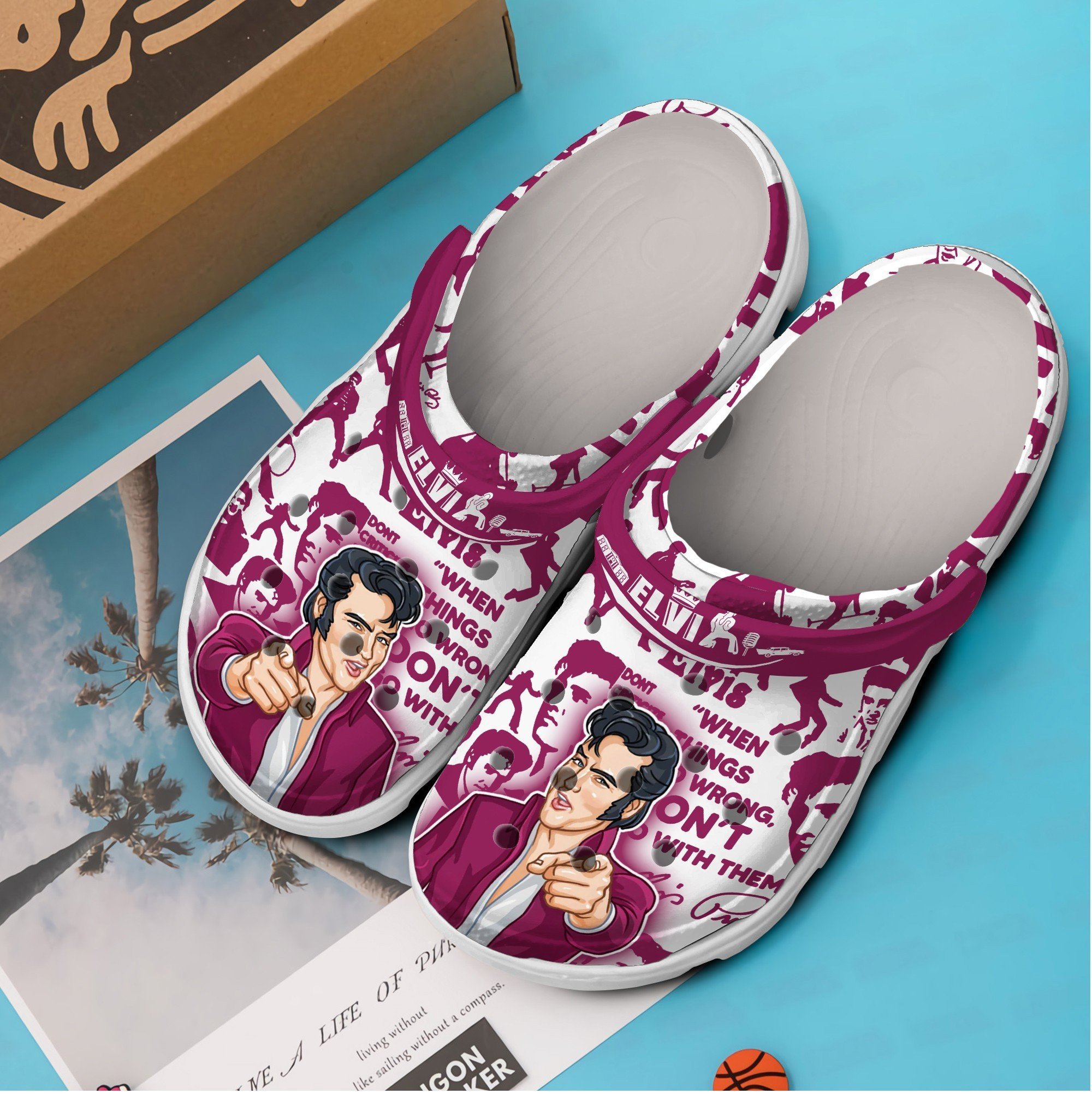 Merchidea Elvis Presley Music Crocs Crocband Clogs Shoes Comfortable For Men Women and Kids