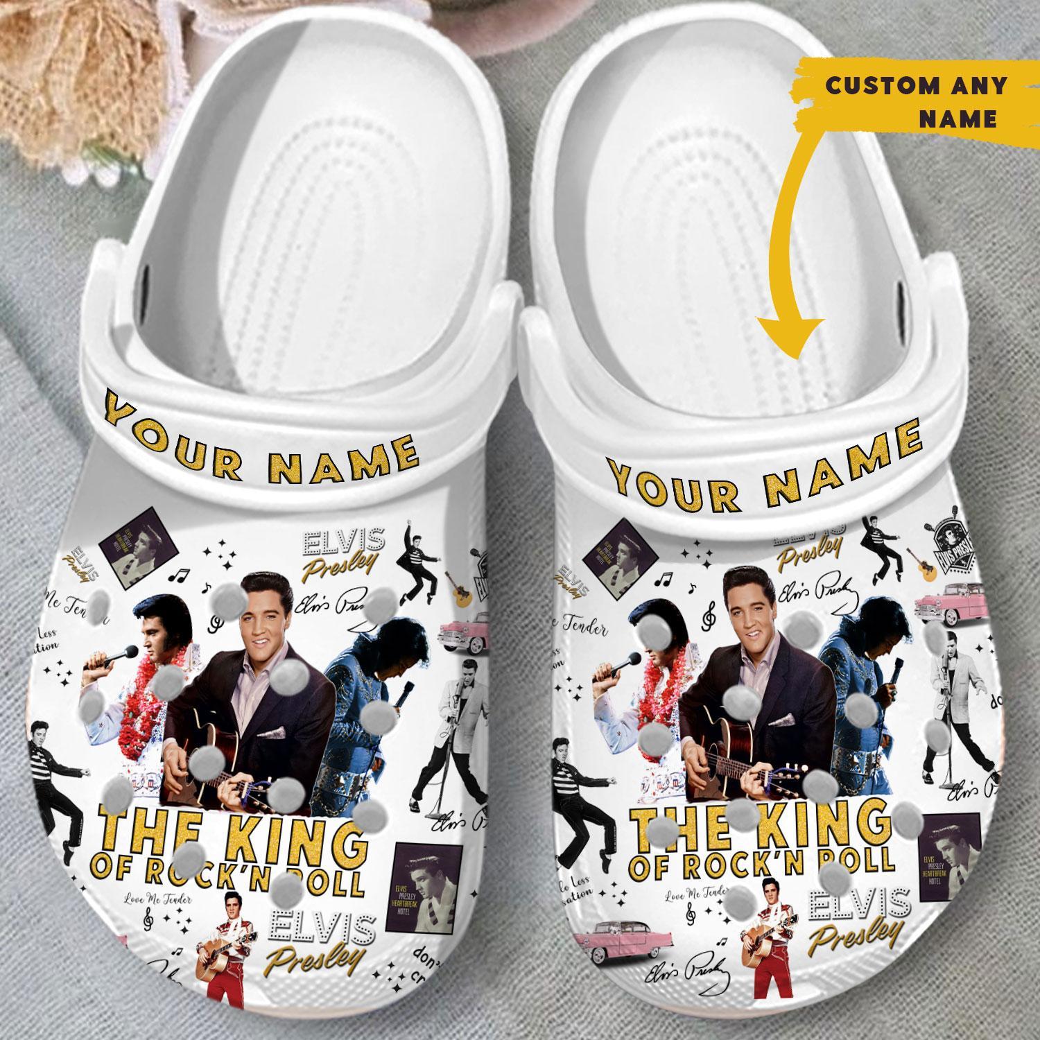 Merchidea Elvis Presley Music Crocs Crocband Clogs Shoes Comfortable For Men Women and Kids