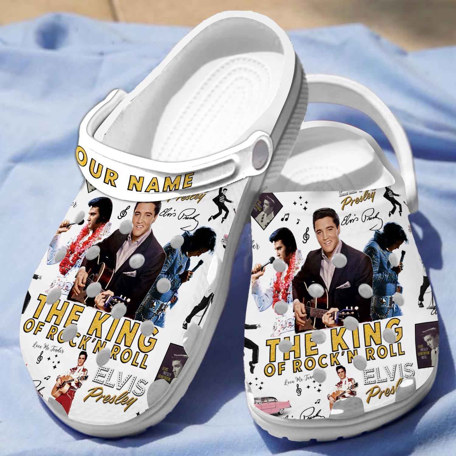 Merchidea Elvis Presley Music Crocs Crocband Clogs Shoes Comfortable For Men Women and Kids