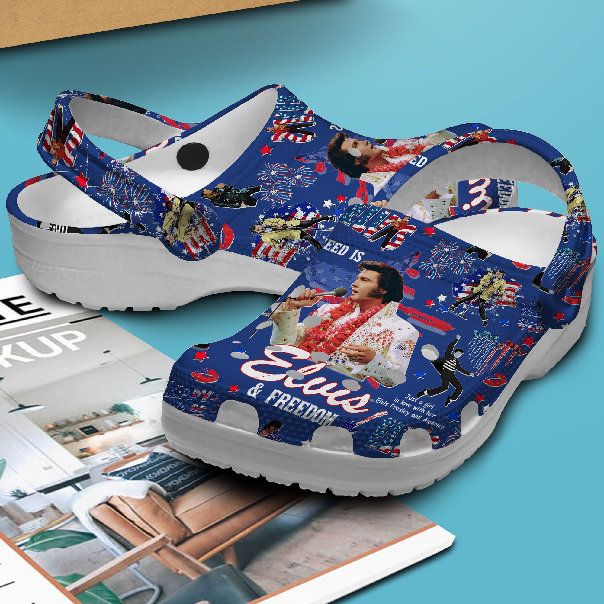 Merchidea Elvis Presley Music Crocs Crocband Clogs Shoes Comfortable For Men Women and Kids