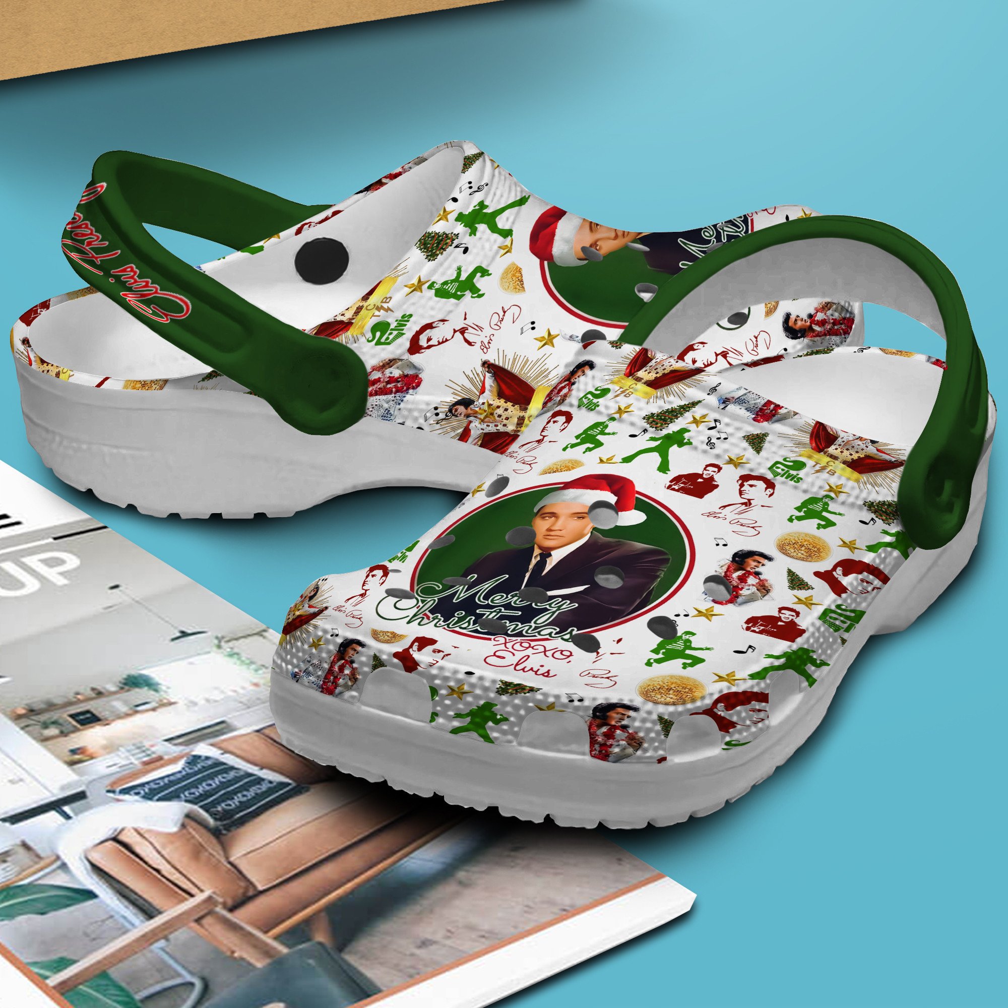 Merchidea Elvis Presley Music Crocs Crocband Clogs Shoes Comfortable For Men Women and Kids