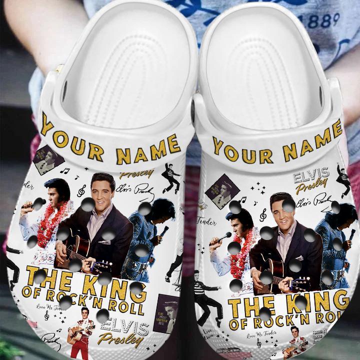 Merchidea Elvis Presley Music Crocs Crocband Clogs Shoes Comfortable For Men Women and Kids