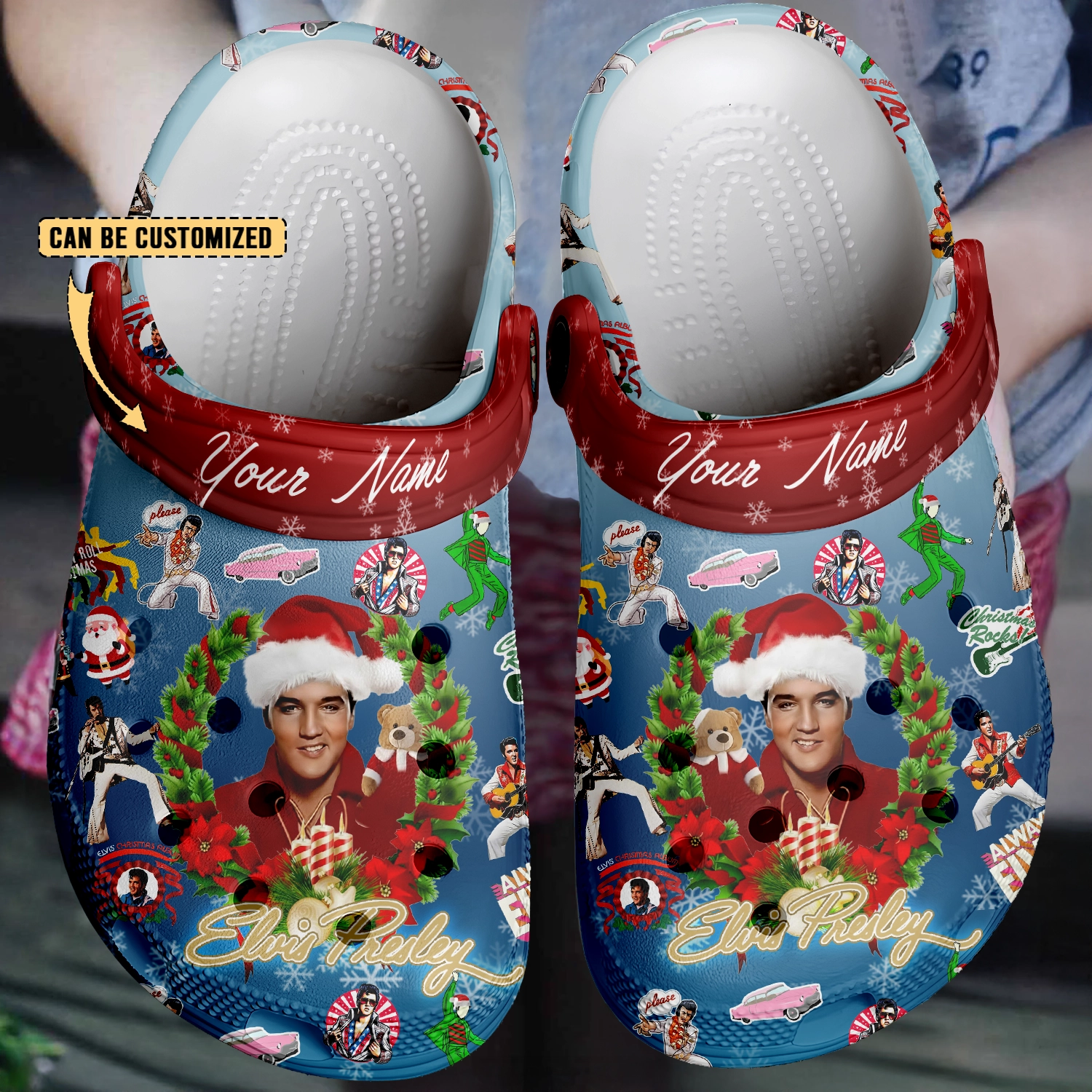 Merchidea Elvis Presley Music Crocs Crocband Clogs Shoes Comfortable For Men Women and Kids