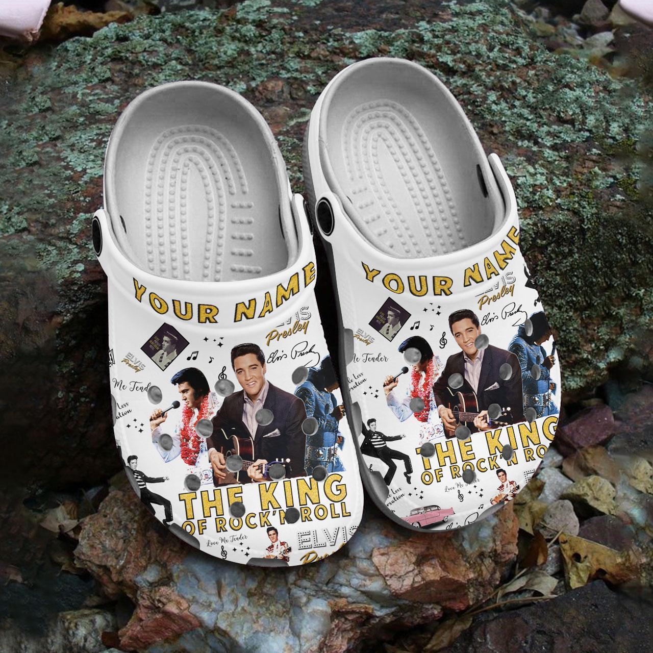 Merchidea Elvis Presley Music Crocs Crocband Clogs Shoes Comfortable For Men Women and Kids