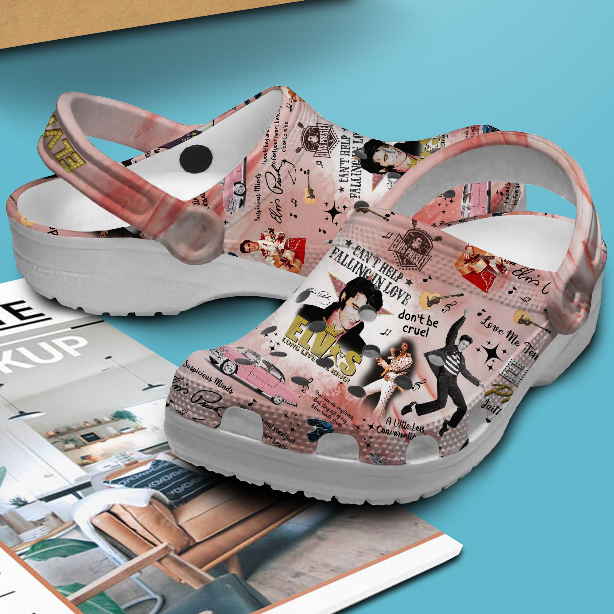 Merchidea Elvis Presley Music Crocs Crocband Clogs Shoes Comfortable For Men Women and Kids