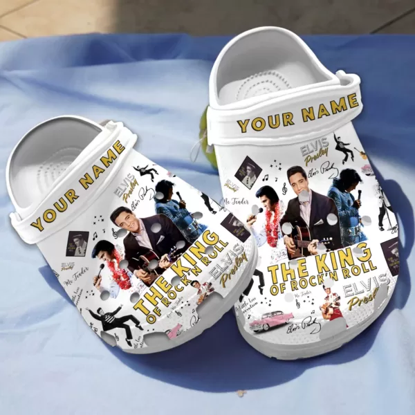 Merchidea Elvis Presley Music Crocs Crocband Clogs Shoes Comfortable For Men Women and Kids