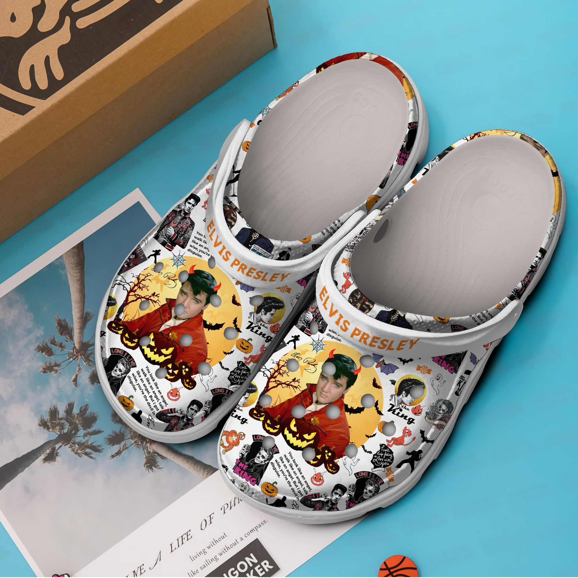 Merchidea Elvis Presley Music Crocs Crocband Clogs Shoes Comfortable For Men Women and Kids